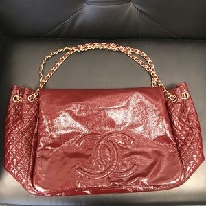 Chanel Rock and Chain Flap Bag Patent Vinyl
